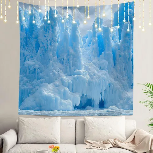 Vista 119 de Shrahala Tapiz de pared de hojas de arce otoñal, hojas rojas llameantes, fondo negro, tapiz grande para colgar en la pared, tapiz decorativo
