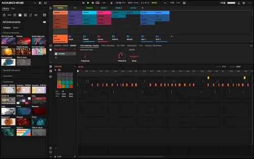 Vista 7 de Native Instruments Maschine Mikro Mk3 Controlador de tambor