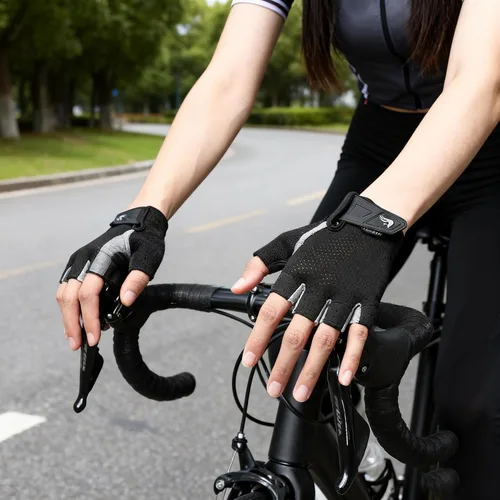 Vista 5 de Men & Women Fingerless Gym Gloves - Anti-Slip Breathable Workout Gloves for Weightlifting, Cycling, Training & Sports
