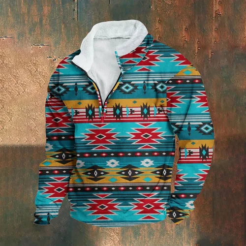 Vista 2 de Western Aztec - Sudaderas con capucha para hombre, con estampado de vaquero, talla grande y alta, sudaderas con capucha
