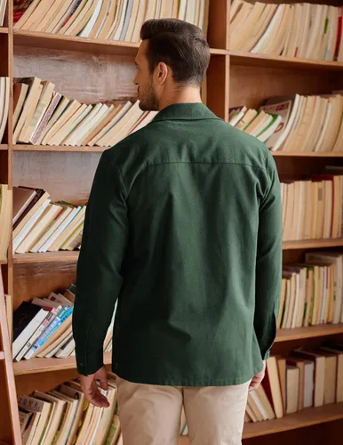 Vista 2 de COOFANDY Camisas de franela a cuadros de manga larga con botones para hombre