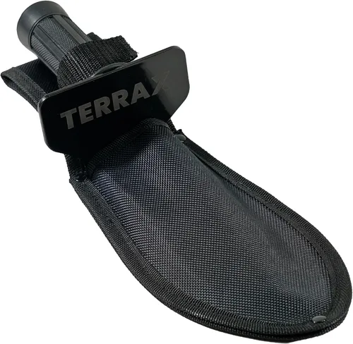 Vista 8 de TerraX Master Digger - Pala con mango en T de raíz/césped de 34 pulgadas y excavadora de mano de doble dentada con funda para cinturón, paisajismo