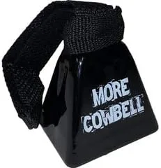 Vista 2 de MÁS Cencerro: Campana de 3-1/2" de altura con estampado MÁS Cowbell SNL Skit