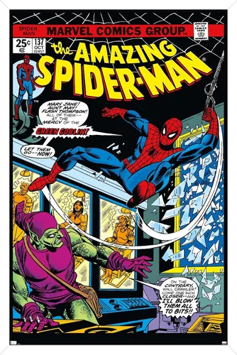 Vista 11 de Marvel Comics Spider-Man - Póster de pared Amazing Spider-Man #137, 22.4 pulgadas de largo x 14.7 pulgadas de ancho, versión enmarcada de madera