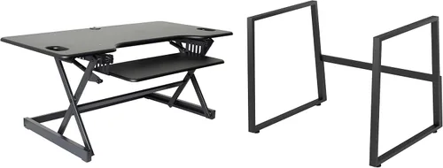 Vista 40 de Rocelco - Convertidor de escritorio para trabajar de pie con altura ajustable de 32 pulgadas - Estación de trabajo para computadora sentada o de pie