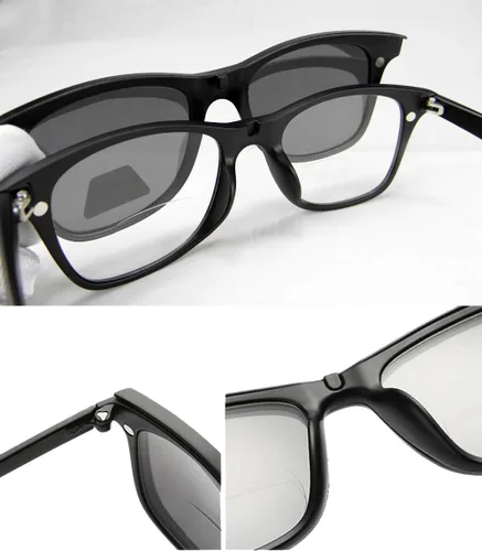 Vista 6 de Circleperson Gafas de lectura bifocales Gafas de sol marco polarizado+3 lentes de clip