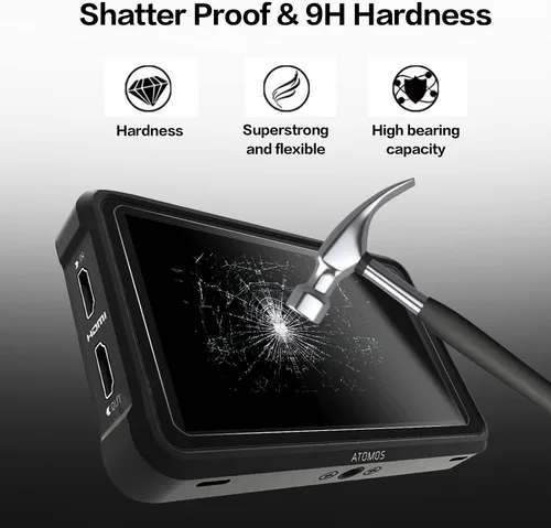 Vista 7 de Protector de pantalla compatible con Atomos Ninja V/Shinobi monitor de grabación HDMI 4K de 5 pulgadas, protector de pantalla de vidrio templado