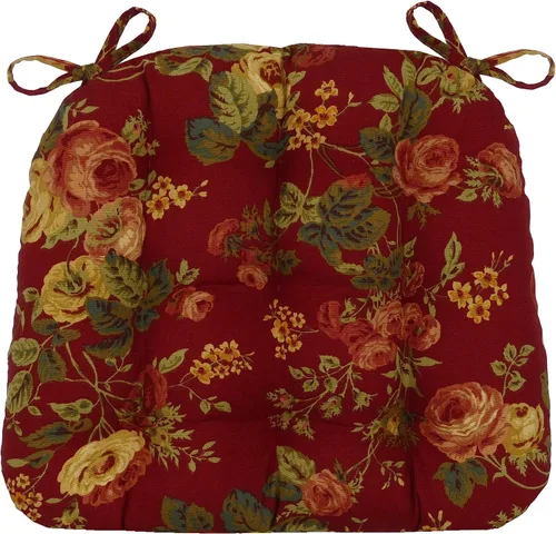 Vista 19 de Barnett Home Decor Almohadillas para silla de comedor con lazos - Bethanne Azul Floral Tamaño Mediano 16.5 x 18 - Cojines para silla Windsor