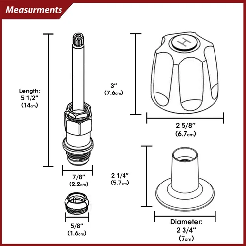 Vista 2 de Kit de reconstrucción para bañera y ducha compatible con Price Pfister – Ver dimensionamiento para el ajuste correcto- Juego