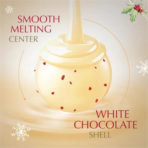 Vista 3 de Lindt LINDOR Trufas de chocolate blanco con menta, caramelo de chocolate blanco con suave centro de trufa de menta, 25.4 oz., 60