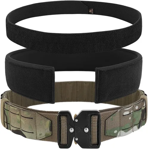Vista 10 de KRYDEX Cinturón de Batalla Táctico de Combate MOLLE de 2 pulgadas de liberación rápida con cinturón interior y almohadilla de soporte trasero