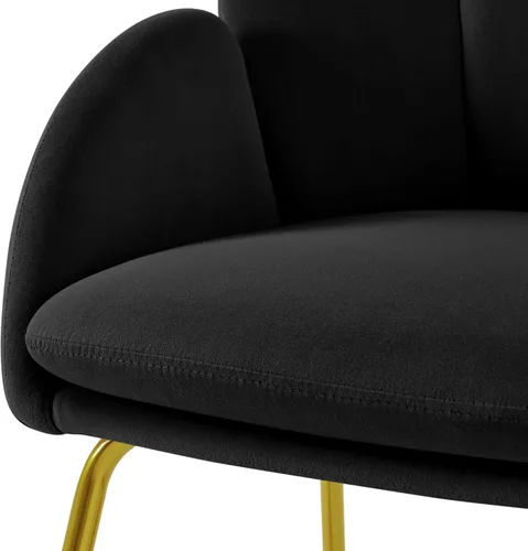 Vista 8 de Yaheetech Silla de terciopelo para sala de estar, sillón en forma de flor con patas doradas, silla lateral tapizada para tocador, sala de estar
