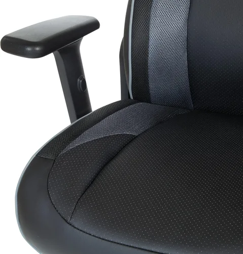 Vista 12 de OSP Home Furnishings Serie ECH - Silla de juegos de cuero regenerado grande y alta para hasta 350 libras con brazos abatibles ajustables en altura