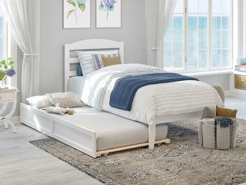 Vista 26 de AFI, Warren - Cama de plataforma matrimonial con cama nido individual, color espresso