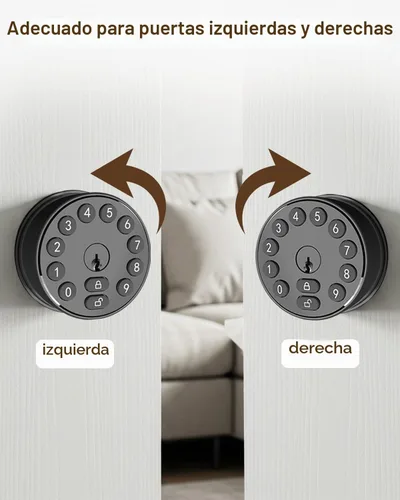Vista 8 de Cerradura de perno electrónico de puerta, perilla de puerta sin llave con teclado, perilla de puerta digital inteligente, auto-bloqueo, 100 códigos