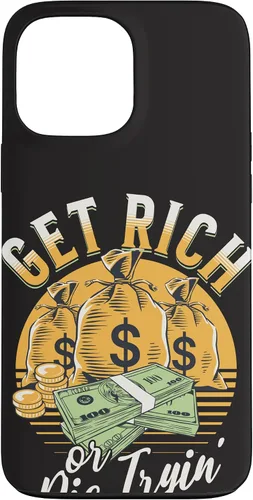 Vista 24 de Funda de dinero millonario para iPhone 12/12 Pro Get Rich or Die Trying Cash Hustle