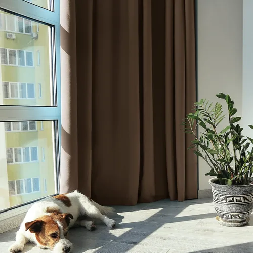Vista 351 de Deconovo Cortinas opacas 100% con forro negro, cortinas con ojales aisladas térmicamente que reducen el ruido, doble capa para oscurecer