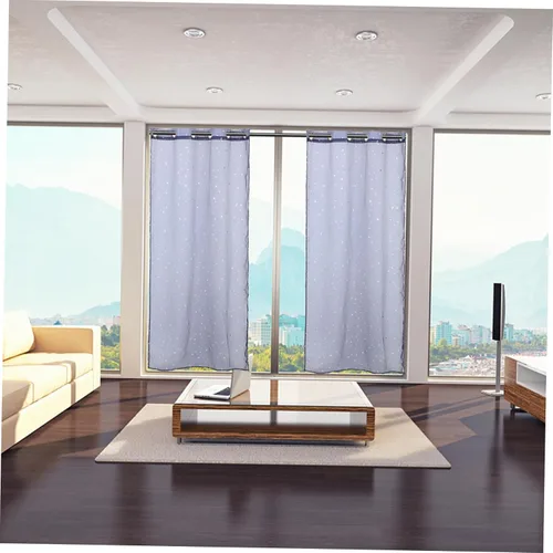 Vista 9 de DECHOUS Cortinas transparentes de gasa azul marino de lujo para sala de estar, dormitorio, ventana de tul