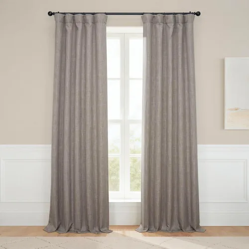 Vista 8 de HPD Half Price Drapes - Cortinas de lino sintético para sala de estar (2 paneles) - 100 pulgadas de ancho x 84 pulgadas de largo - Cortinas