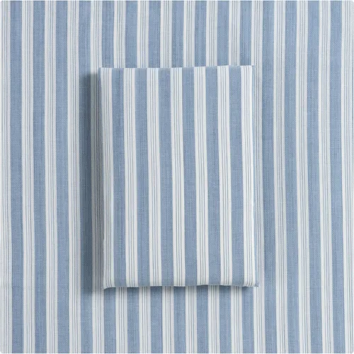 Vista 2 de Pine Cone Hill Simons - Juego de sábanas de algodón, color azul francés, tamaño individual/individual XL