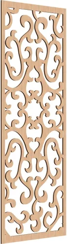 Vista 164 de 9 3/8 pulgadas de ancho x 24 3/8 pulgadas de alto x 1/4 de alto Smithfield paneles de pared de madera con calado, abedul