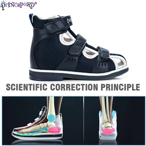 Vista 4 de princepard Sandalias ortopédicas para niños y niños, zapatos correctivos de verano para niños y niñas, pies planos o caminar de puntillas, soporte