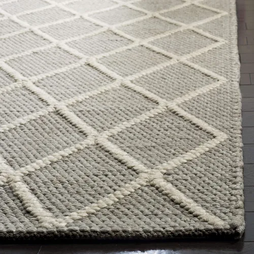 Vista 4 de SAFAVIEH Colección Natura - Alfombra decorativa de 2 x 3 pies, gris, hecha a mano de lana y viscosa, ideal para áreas de alto tráfico en entrada