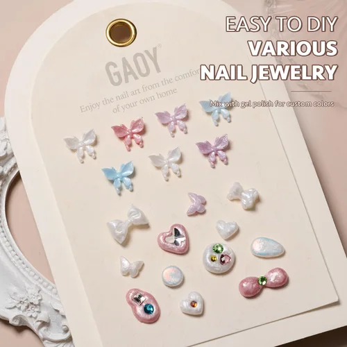 Vista 5 de GAOY Gel escultor 3D blanco nacarado para arte de uñas, 0.53 oz de gel Blanco (Pearlescent White)