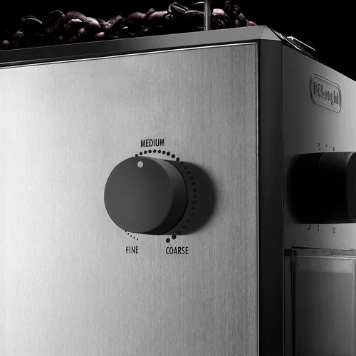 Vista 3 de Molinillo de café Delonghi de acero inoxidable, color plateado