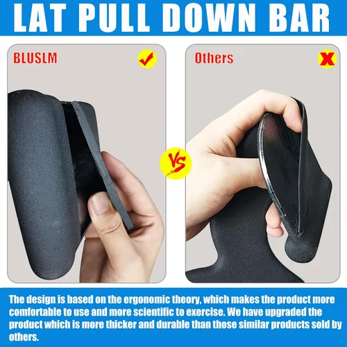 Vista 6 de BLUSLM LAT - Barra desplegable para máquina de cable, accesorios LAT para barra en T, accesorio de cable de barra en V para gimnasio, mango