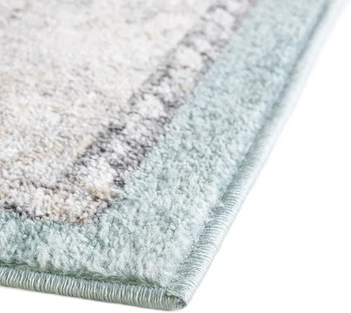 Vista 5 de Unique Loom Parker Collection - Alfombra de área Merakli (2 x 3 pies, rectangular, aguamarina/beige)