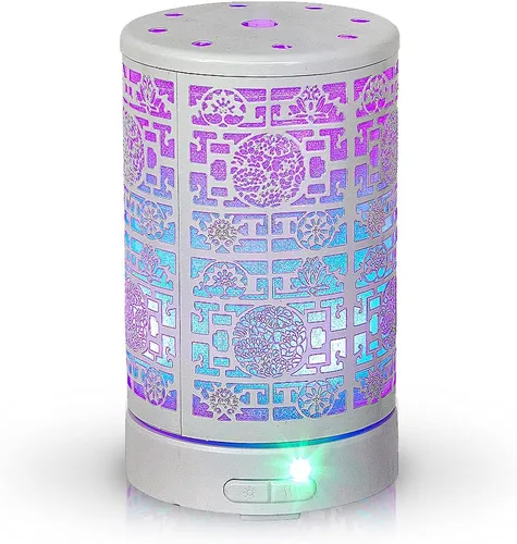 Vista 9 de AROMAR Difusor de aceite ultrasónico esencial, humidificador de niebla fría y difusor de metal de aromaterapia para aceites esenciales con apagado