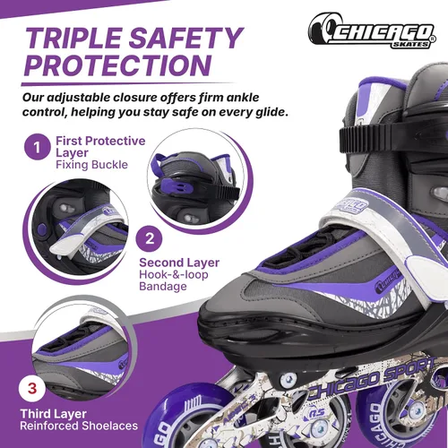 Vista 4 de CHICAGO Skates Patines ajustables para niños en línea