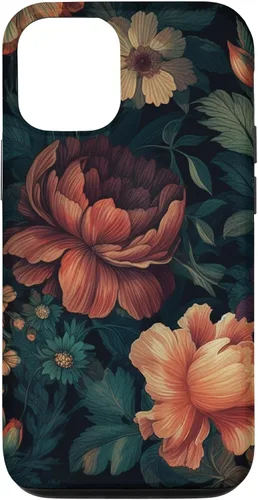 Vista 28 de Vintage Dark Flower Pattern Moody Floral Case for iPhone 17