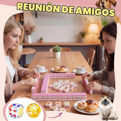 Vista 6 de Hollowfly 2 Jugadores Mahjong Bloque Set Animales