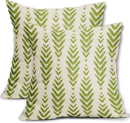 Vista 27 de Sweetshow - Juego de 2 fundas de almohada boho de 16x16 pulgadas, fundas de almohada étnicas bohemias negras con estampado geométrico de espiga