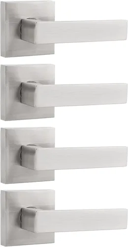 Vista 7 de Probrico Palancas Medias Ficticias Negro Mate, Pomos de Puerta Cuadrados que No Giran para Puertas de Mano Izquierda o Derecha, Manija de Puerta