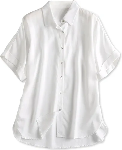 Vista 10 de Blusa suave casual de manga corta con broche frontal para mujer