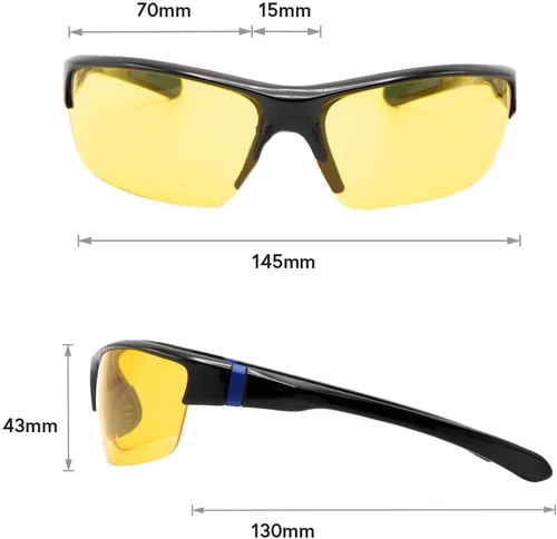 Vista 5 de VITENZI Gafas de visión nocturna para hombres y mujeres, antirreflejos, seguridad para conducción nocturna, lentes de sol tintados amarillos HD Roma