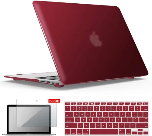 Vista 20 de iBenzer Carcasa rígida de plástico con superficie suave 3 en 1 y cubierta para teclado y protector de visualización para MacBook Air, Negro