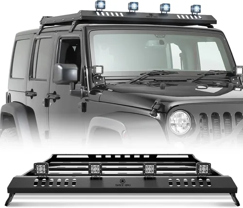 Vista 7 de YZONA Barras de techo traseras cortas para Bronco con canastilla de carga compatible con barras de luz LED de 2 piezas para Ford Bronco 2021 2022