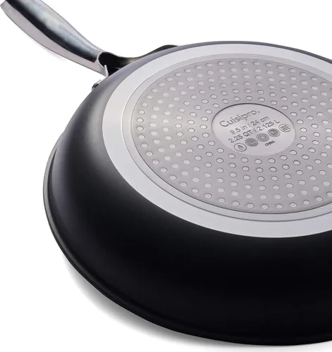 Vista 3 de CUISIPRO Sartén de acero inoxidable anodizado duro de fácil liberación, 2.25qt/9.5" diam
