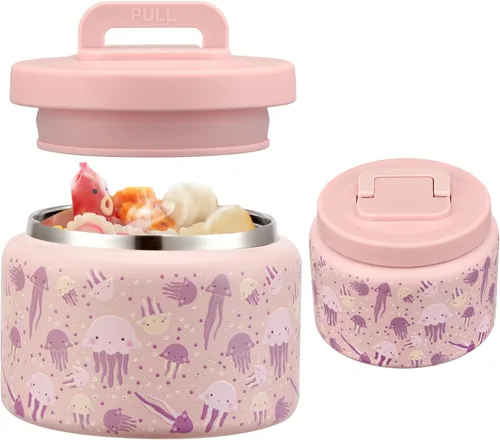 Vista 11 de JXXM Tarro térmico de 8 onzas para alimentos fríos y calientes para niños, recipientes aislados para el almuerzo, tarro de comida caliente, a prueba