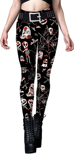 Vista 2 de Timemory - Pantalones de impresión digital para mujer, mallas elásticas en el tobillo