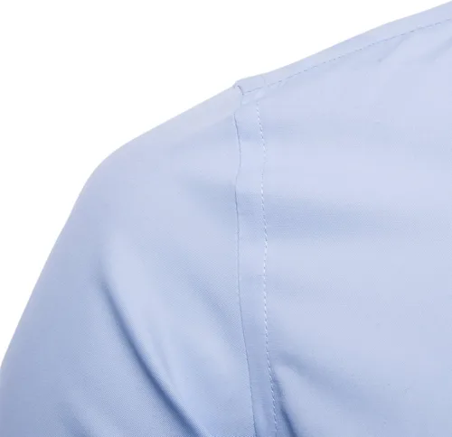 Vista 4 de Manwan walk Camisas de vestir de manga corta para hombre, camisas casuales de algodón con botones