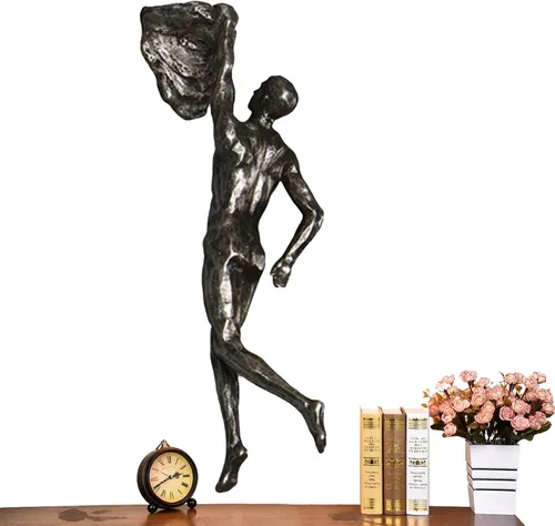 Vista 5 de Arte de pared de hombre escalador, esculturas modernas de pared de resina en 3D, esculturas creativas de pared de hombre escalador, estatua