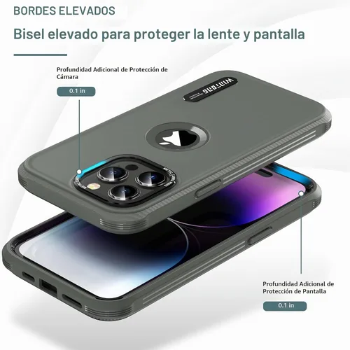 Vista 4 de WINTONG Funda magnética compatible con iPhone 13 Pro Max de 6.7 pulgadas, protección de cuerpo completo, resistente a prueba de golpes, funda rígida