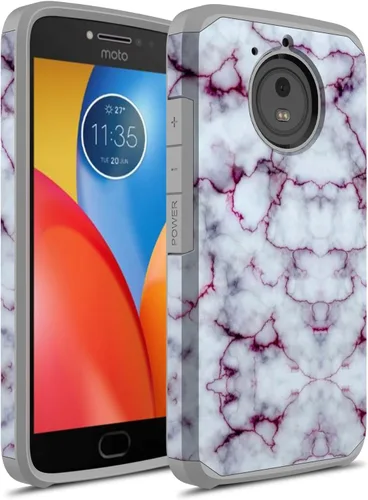 Vista 8 de Funda para Moto E4 Plus, Moto E Plus (4ª generación), Rosebono de doble capa a prueba de golpes, funda rígida vintage para Motorola Moto E4 Plus