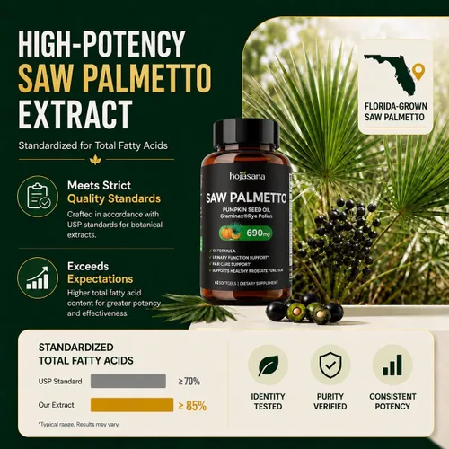 Vista 5 de Suplemento para la salud de la próstata de Saw Palmetto 6 en 1 para hombres mayores de 40 años, 320 mg de grado farmacéutico con Graminex, aceite