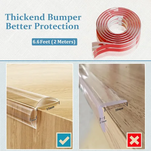 Vista 3 de Protector de bordes a prueba de bebés, protectores de esquina de silicona para escritorio, fundas de borde de seguridad para niños, parachoques